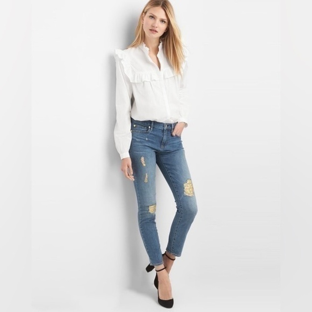 GAP Gold Distressed True Skinny Jeans - Picture 2 of 13